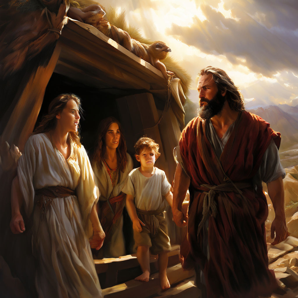 17 noah and his family entering the ark